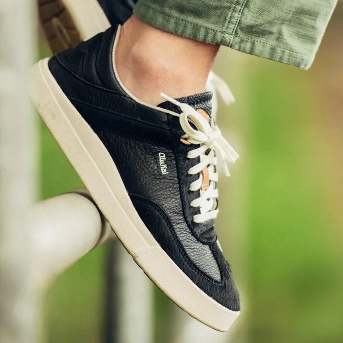 Leather Women Olukai Haupu Oho Leather Sneakers 8211 Black