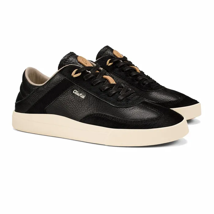 Leather Women Olukai Haupu Oho Leather Sneakers 8211 Black