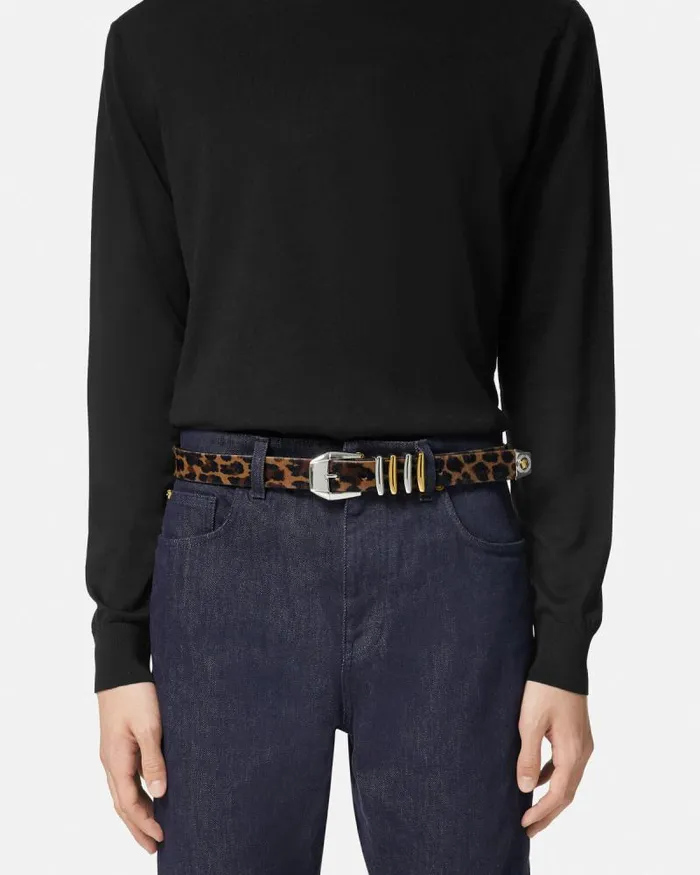 Leopard Medusa Heritage Belt 12034 Animalier Men Versace Belts