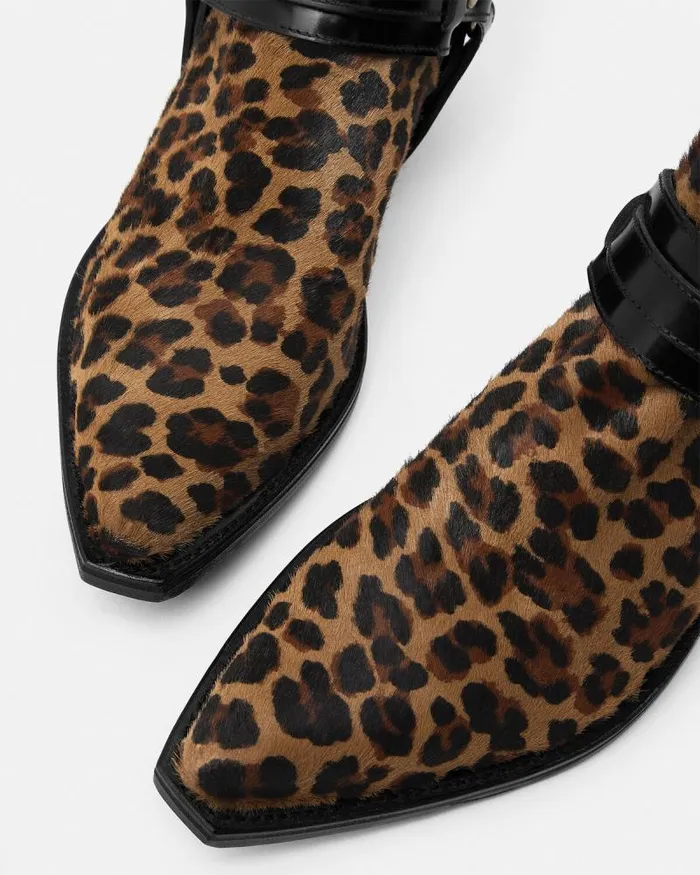 Leopard Texano Ankle Boots 50 Mm Animalier Women Versace Boots