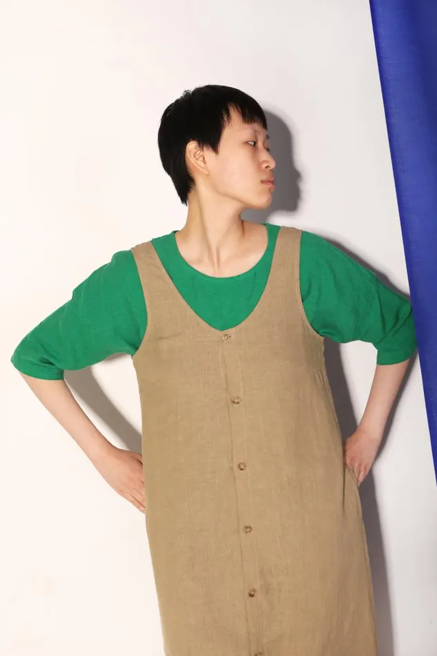 LF Markey Dresses Women Button Front Slip Stone