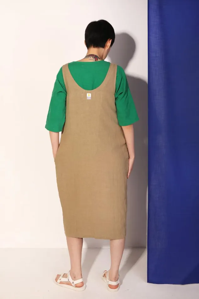 LF Markey Dresses Women Button Front Slip Stone