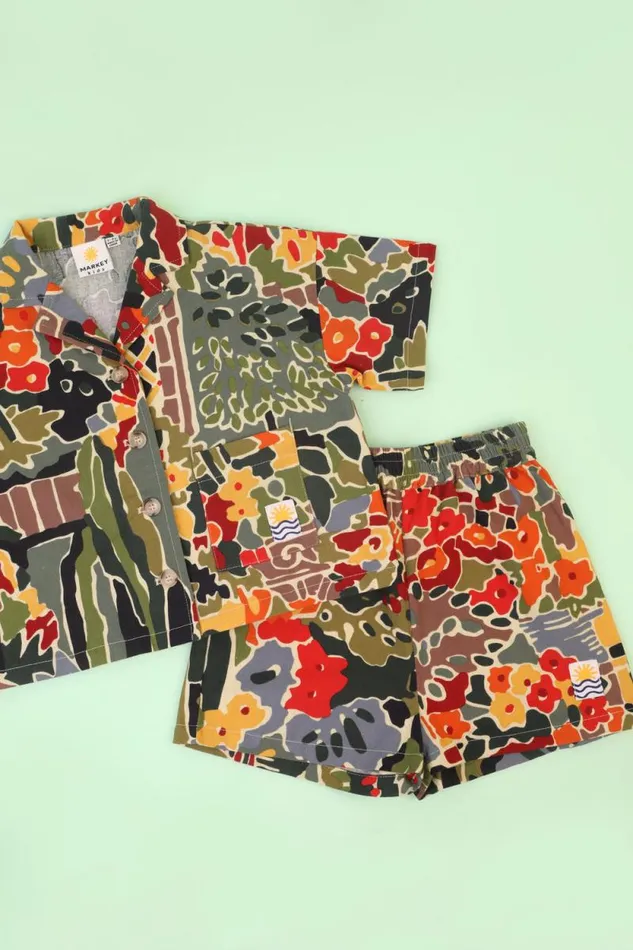 LF Markey Kids Kids Kids Basic Cotton Shorts Tuscan Floral