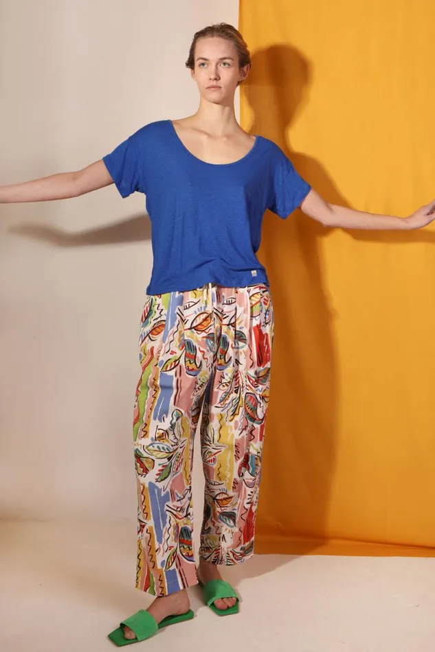 LF Markey Tops Women Square Cut Tee Cobalt