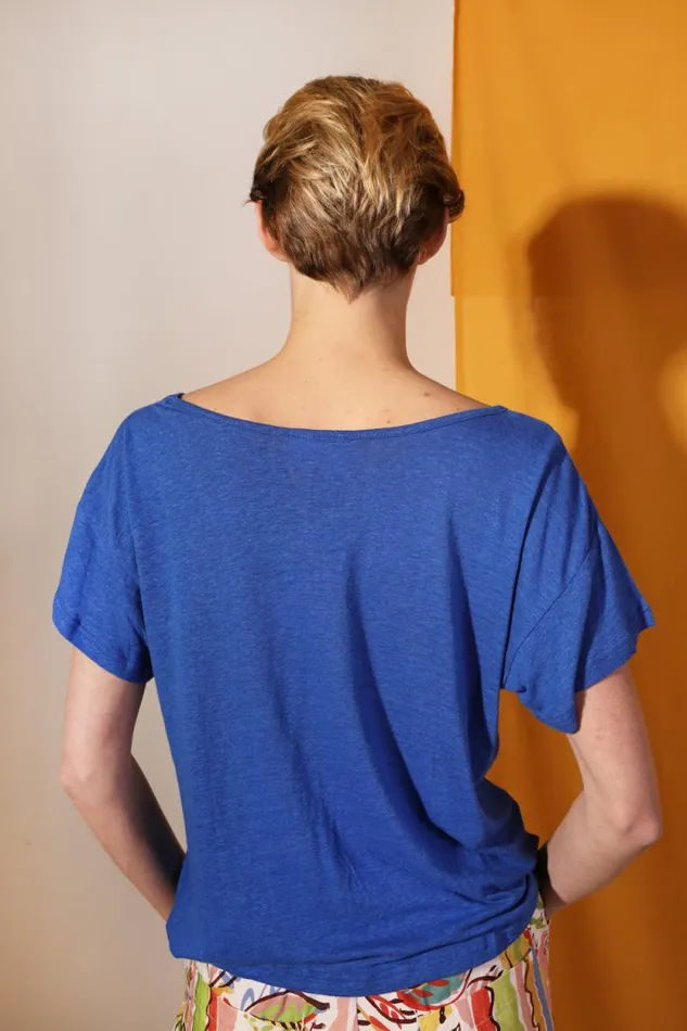 LF Markey Tops Women Square Cut Tee Cobalt
