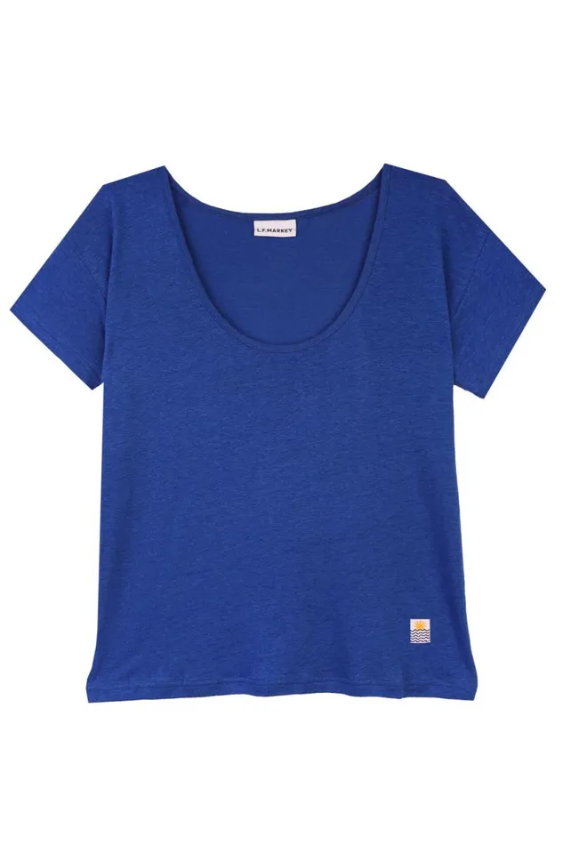 LF Markey Tops Women Square Cut Tee Cobalt