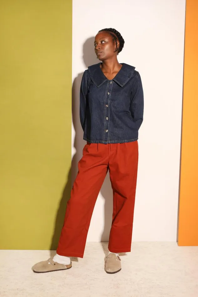 LF Markey Trousers Women Classic Slacks Dark Rust