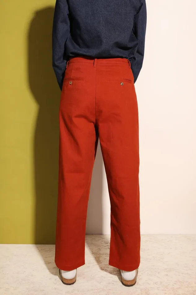 LF Markey Trousers Women Classic Slacks Dark Rust