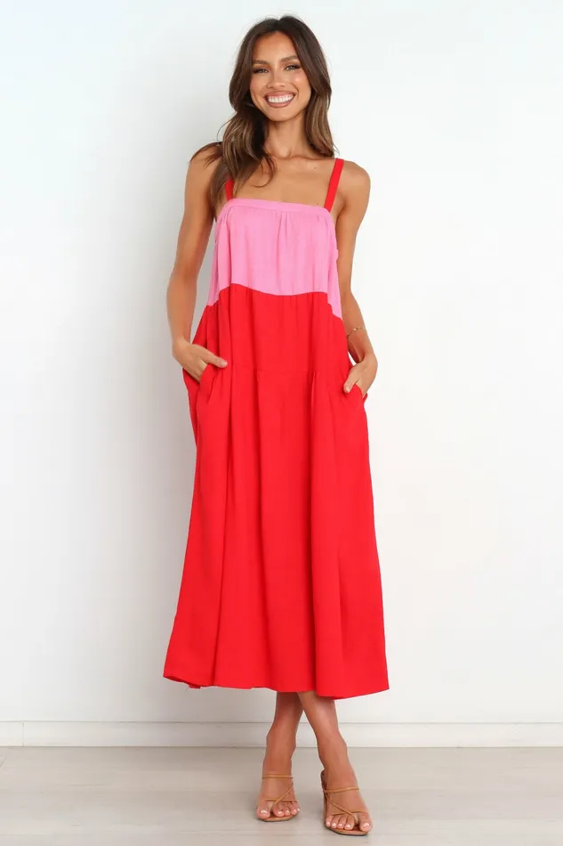 Linen Dresses Aliana Dress Pink Splice 8211 Petal and Pup Women