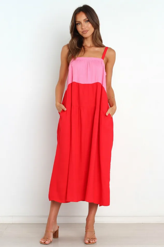 Linen Dresses Aliana Dress Pink Splice 8211 Petal and Pup Women