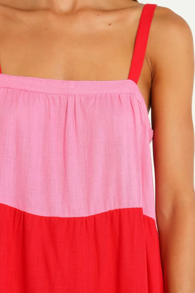 Linen Dresses Aliana Dress Pink Splice 8211 Petal and Pup Women