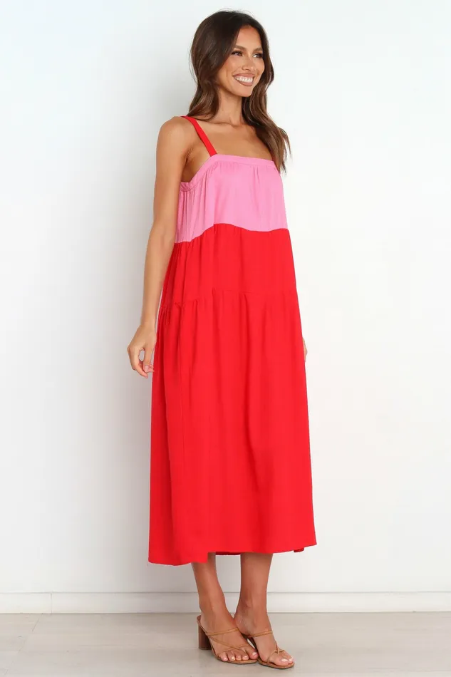 Linen Dresses Aliana Dress Pink Splice 8211 Petal and Pup Women