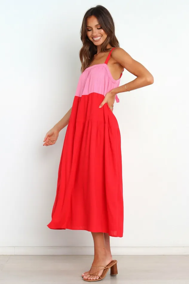 Linen Dresses Aliana Dress Pink Splice 8211 Petal and Pup Women