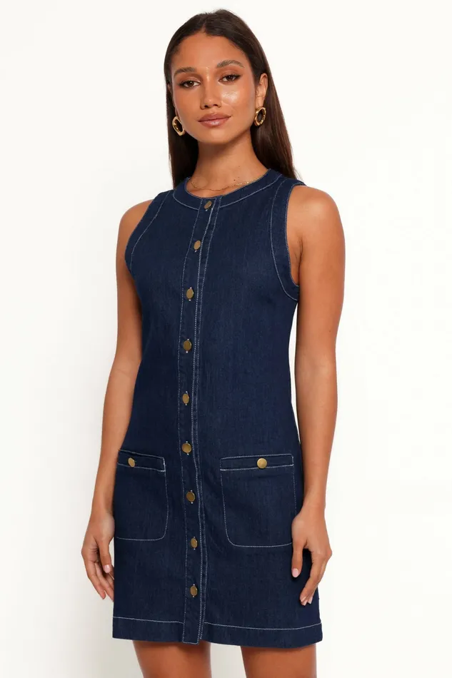 Lisa Mini Dress Medium Denim Denim Petal and Pup Women