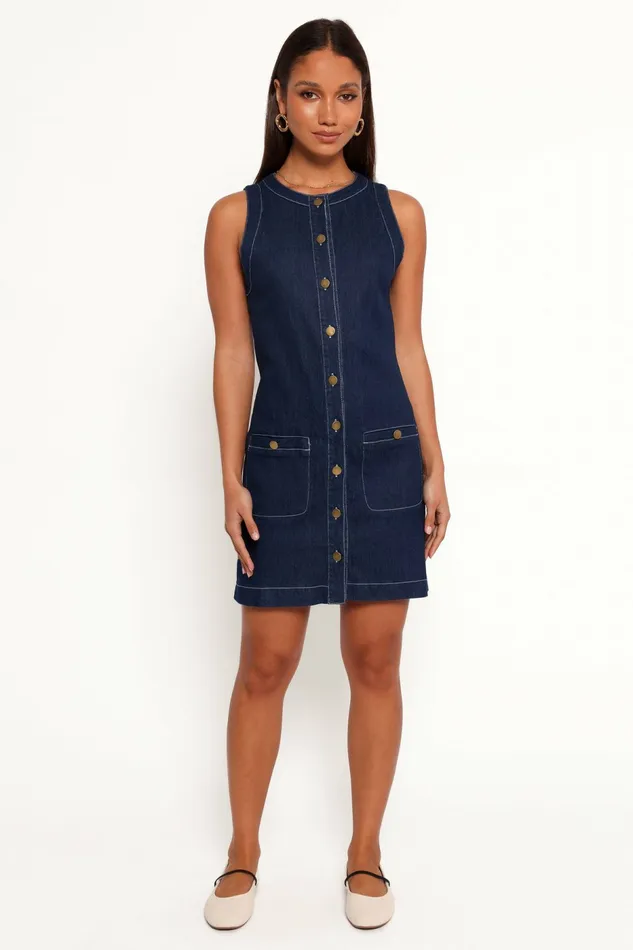 Lisa Mini Dress Medium Denim Denim Petal and Pup Women