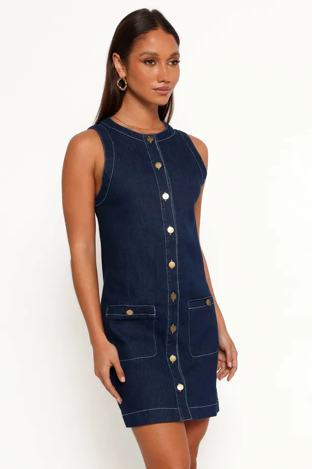 Lisa Mini Dress Medium Denim Denim Petal and Pup Women