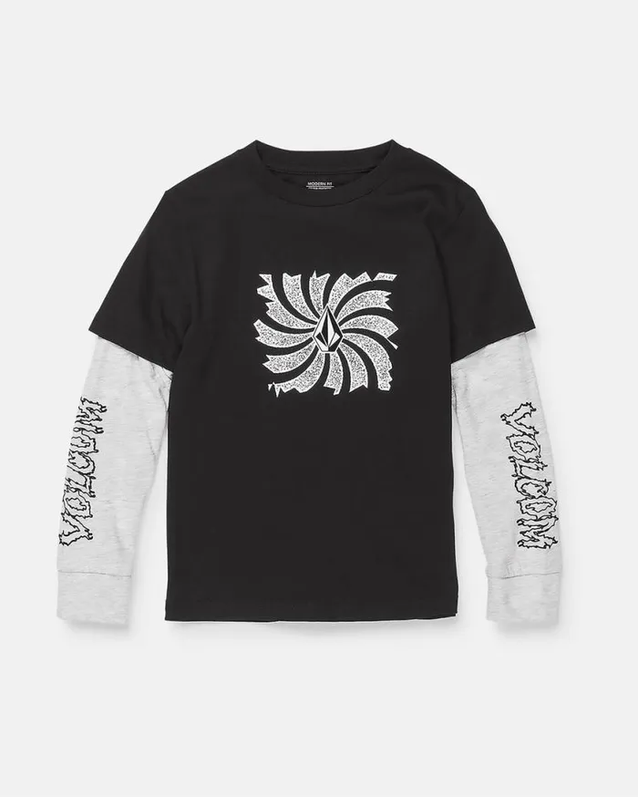 Little Boys Midnight Twofer Long Sleeve Tee 8211 Black Kids Volcom TShirts and Tanks Little Boys Midnight Twofer Long Sleeve Tee 8211 Black Kids Volcom TShirts and Tanks