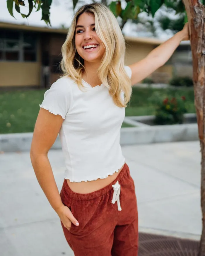 Lived In Lounge Knit Short Sleeve Top 8211 Star White Womens Volcom Golf
