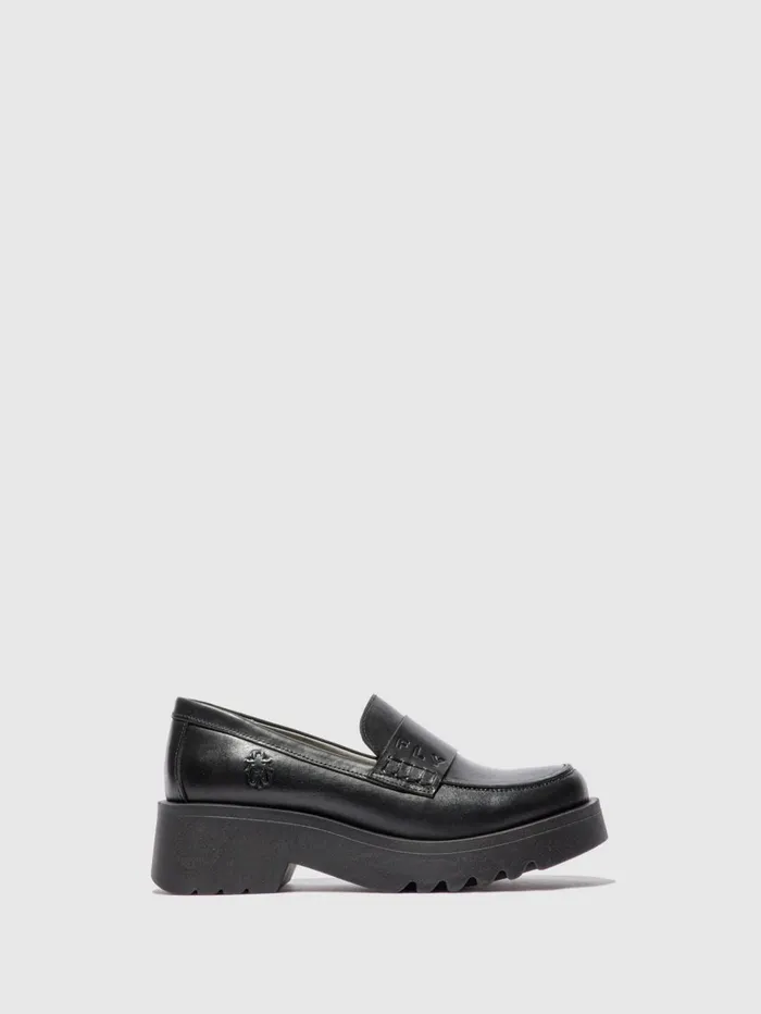 Loafers Shoes MAUS791FLY RUG BLACK Women Fly London Shoes
