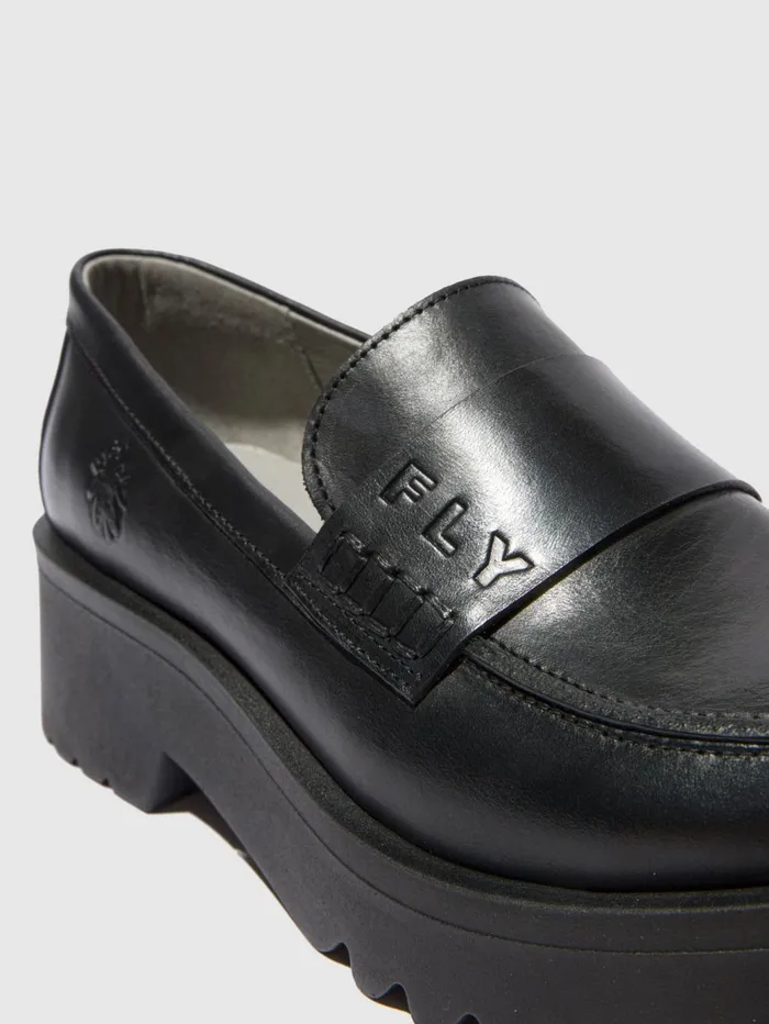 Loafers Shoes MAUS791FLY RUG BLACK Women Fly London Shoes