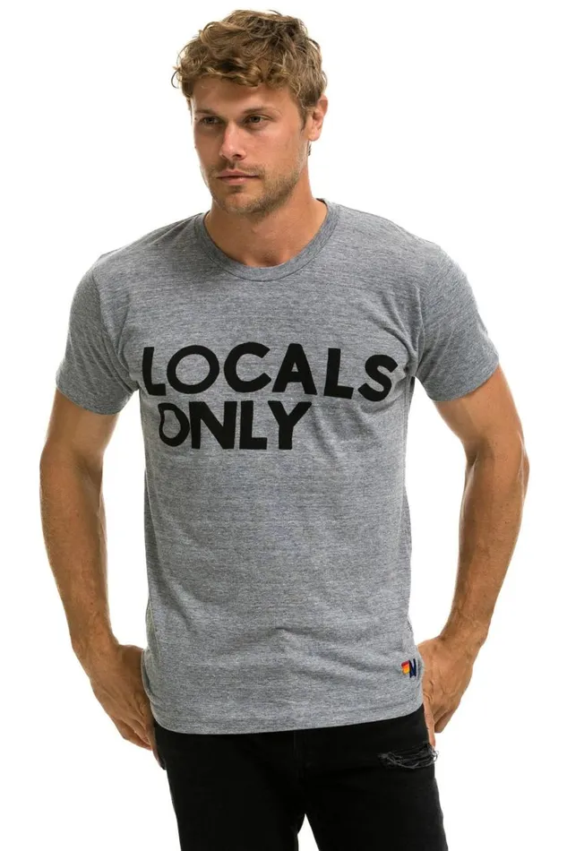 Locals Only Tee 8211 Heather Grey WomenMen Aviator Nation Tees