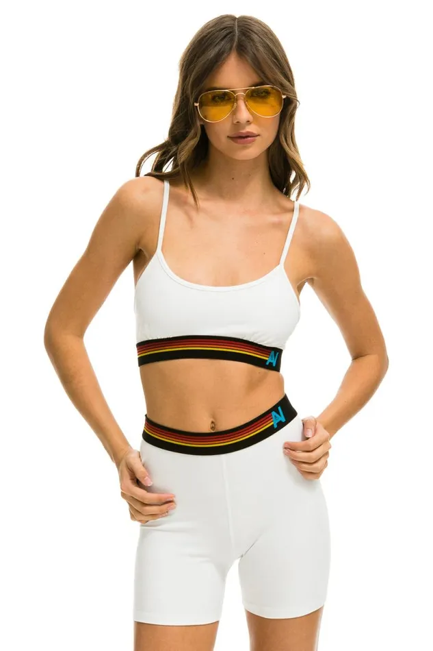Logo Adjustable Bralette 8211 White Women Aviator Nation Sports Bras