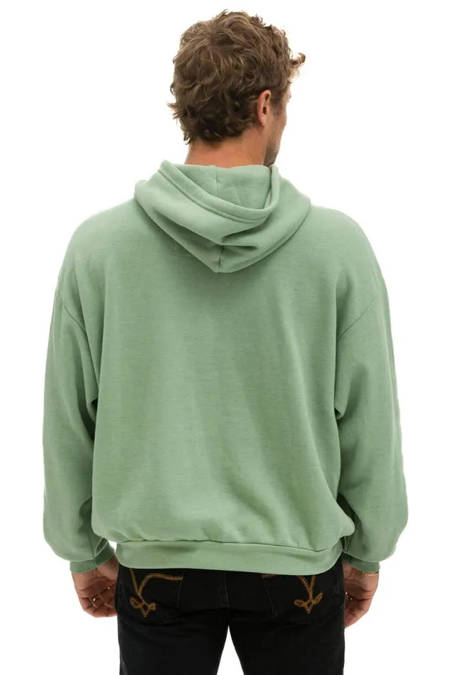 Logo Stitch Pullover Relaxed Hoodie 8211 Sage WomenMen Aviator Nation Hoodies