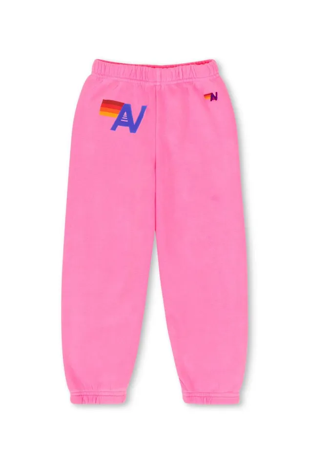 Logo Sweatpants 8211 Neon Pink Kids Aviator Nation Sweatpants