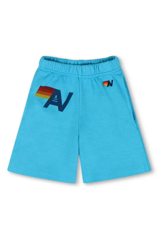 Logo Sweatshorts 8211 Neon Blue Kids Aviator Nation Shorts