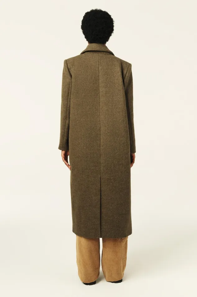 Long Coat Koala Green Women Baandsh Jackets and Coats