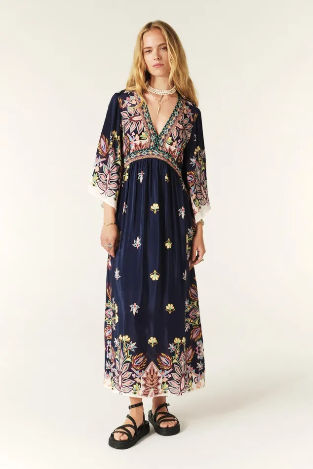 Long Dress Lufia Blue Women Baandsh Dresses