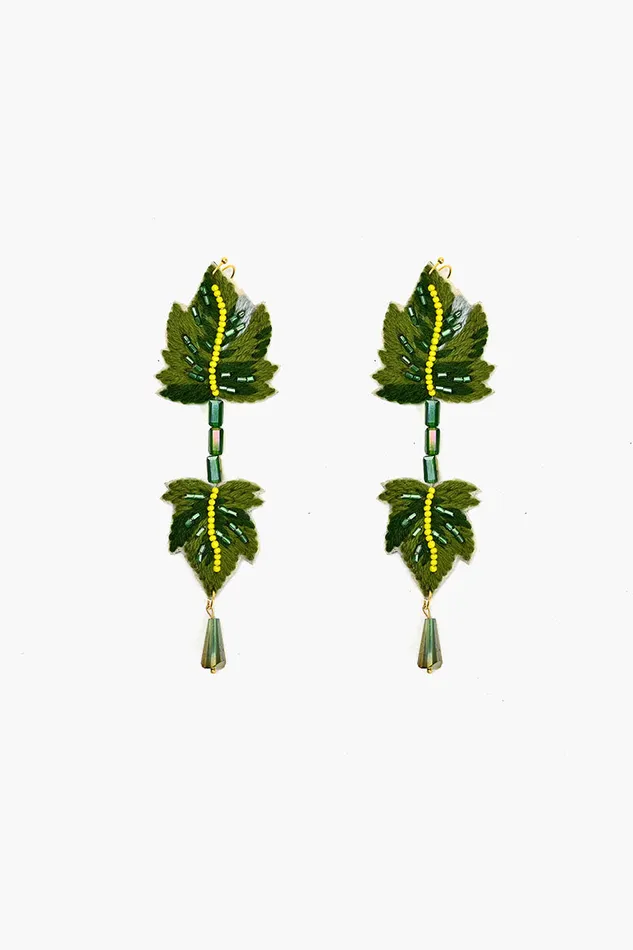 Long Leafy Earrings Women Small Accessories America and Beyond