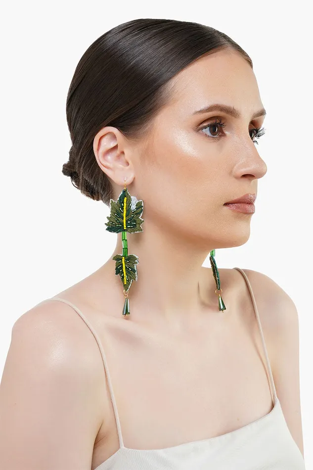 Long Leafy Earrings Women Small Accessories America and Beyond