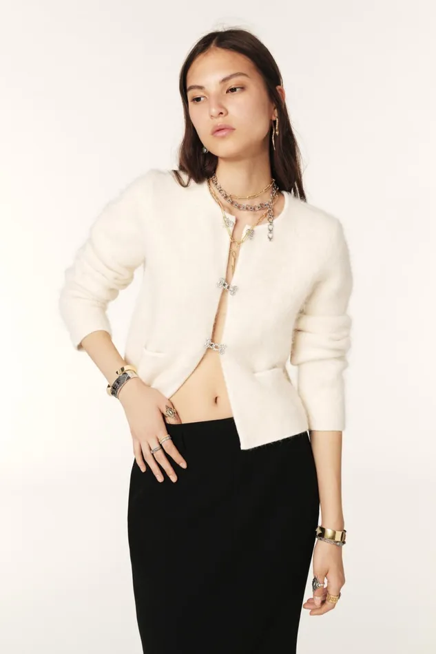 LongSleeve Cardigan Grayson OffWhite Women Baandsh Sweaters and Cardigans