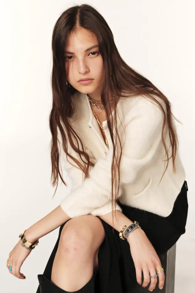 LongSleeve Cardigan Grayson OffWhite Women Baandsh Sweaters and Cardigans