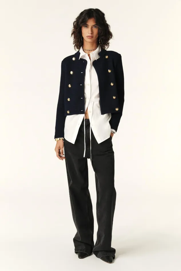 LongSleeve Cardigan Louman Blue Women Baandsh Sweaters and Cardigans