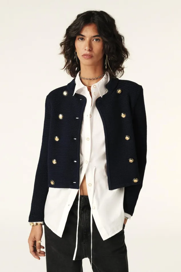 LongSleeve Cardigan Louman Blue Women Baandsh Sweaters and Cardigans
