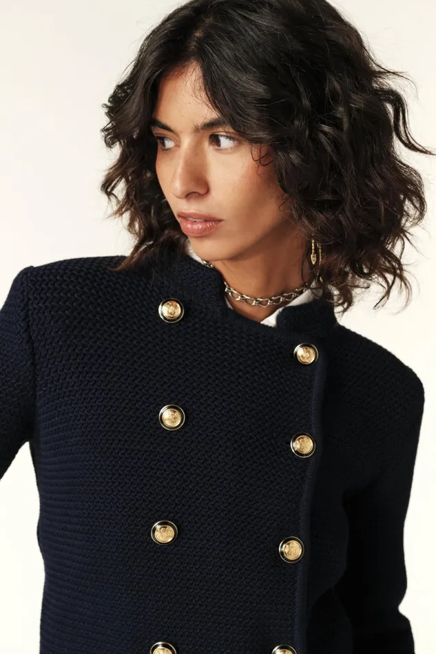 LongSleeve Cardigan Louman Blue Women Baandsh Sweaters and Cardigans