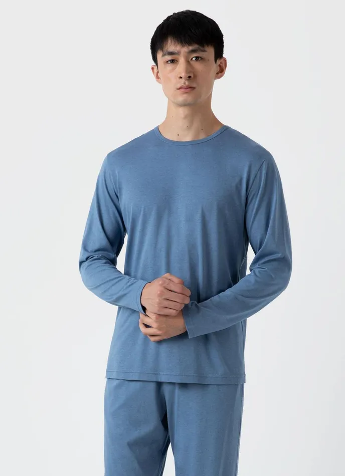 Long Sleeve Cotton Modal Lounge Tshirt Bluestone Men SUNSPEL Loungewear and Sleepwear