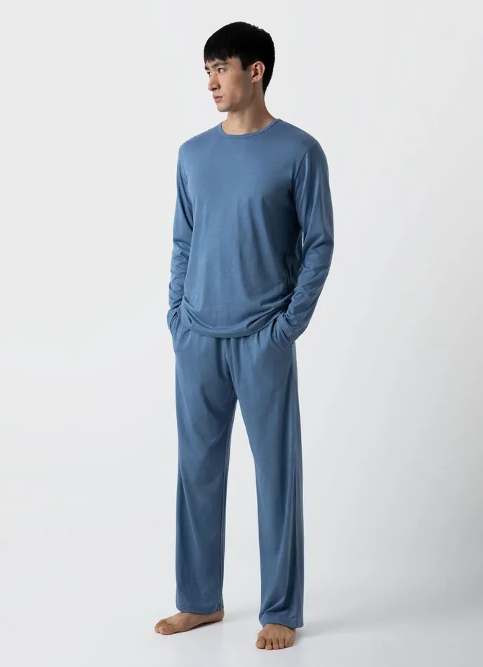 Long Sleeve Cotton Modal Lounge Tshirt Bluestone Men SUNSPEL Loungewear and Sleepwear