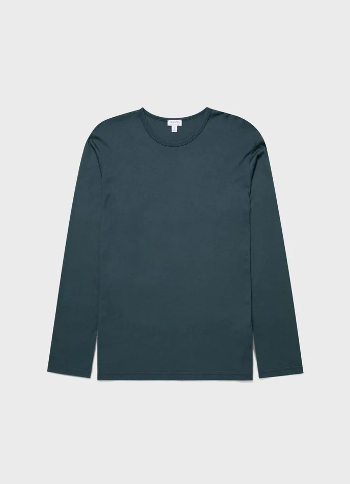 Long Sleeve Cotton Modal Lounge Tshirt Peacock Men SUNSPEL Loungewear and Sleepwear Long Sleeve Cotton Modal Lounge Tshirt Peacock Men SUNSPEL Loungewear and Sleepwear