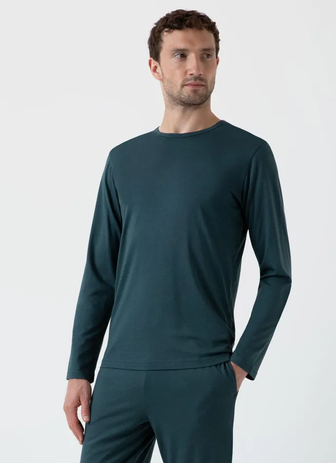 Long Sleeve Cotton Modal Lounge Tshirt Peacock Men SUNSPEL Loungewear and Sleepwear