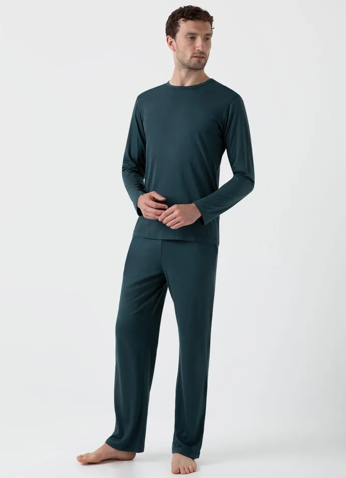 Long Sleeve Cotton Modal Lounge Tshirt Peacock Men SUNSPEL Loungewear and Sleepwear