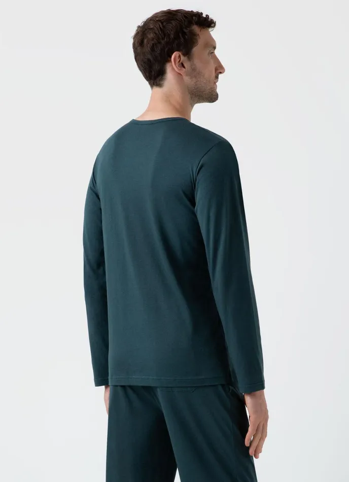Long Sleeve Cotton Modal Lounge Tshirt Peacock Men SUNSPEL Loungewear and Sleepwear