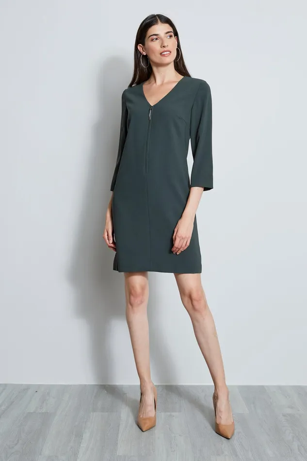 Long Sleeve Dresses Women Elie Tahari Zip Shift Dress CAMOFLAUGE