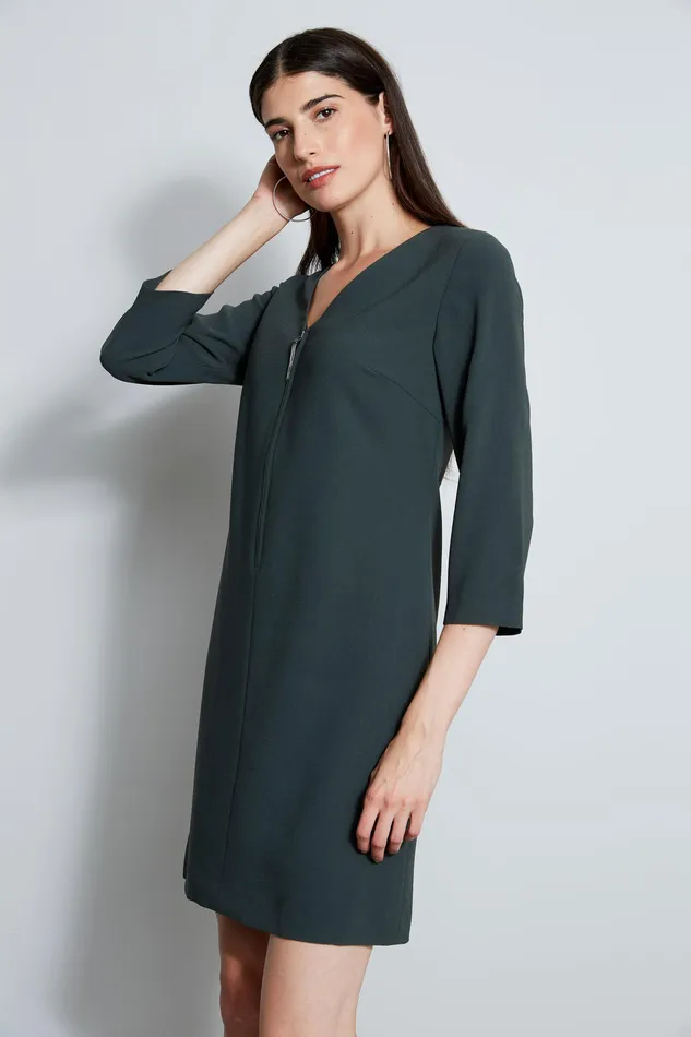 Long Sleeve Dresses Women Elie Tahari Zip Shift Dress CAMOFLAUGE