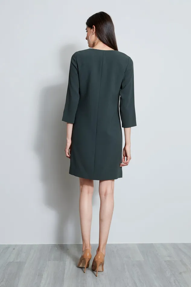Long Sleeve Dresses Women Elie Tahari Zip Shift Dress CAMOFLAUGE