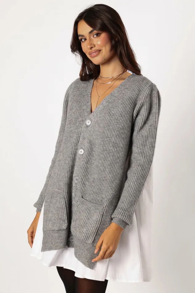 Long Sleeve Dresses Women Petal and Pup Lina Mini Dress Grey