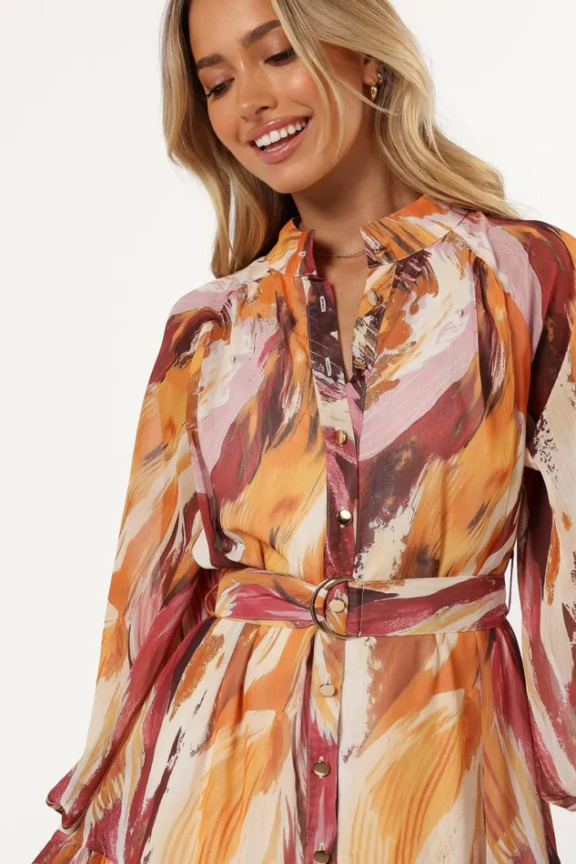 Long Sleeve Dresses Women Petal and Pup Quinn Long Sleeve Mini Dress Warm Multi