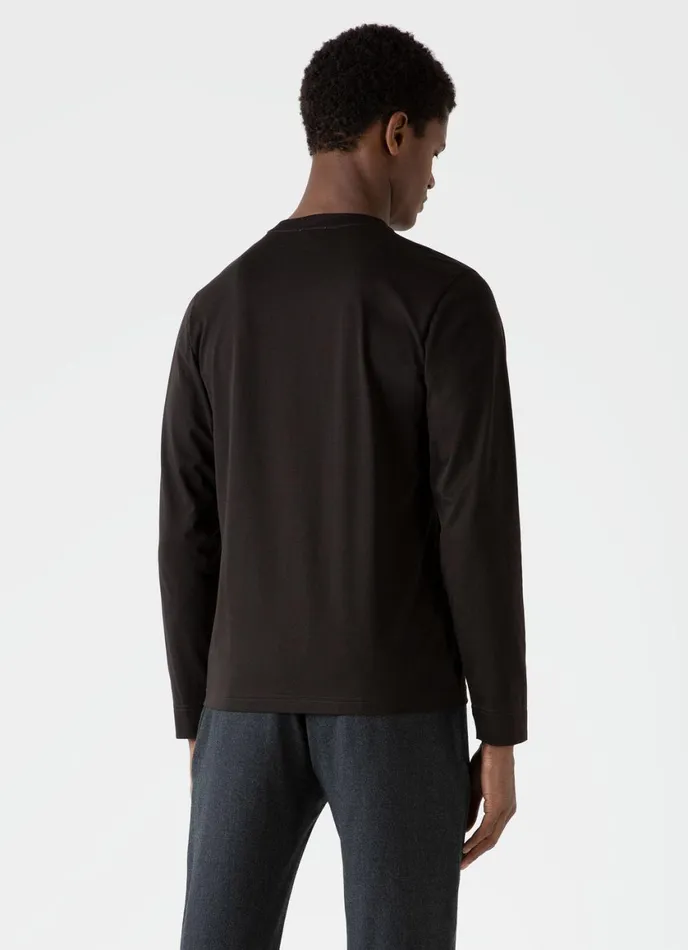 Long Sleeve Riviera Midweight Tshirt Coffee Men SUNSPEL Tshirts